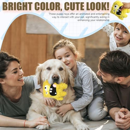 Squeaky Dog Toy, Plush Stuffed Dog Toy Keep Them Busy Tug of War Dog Chew Toy for Small Medium Large Dogs (Yellow) - color: Yellow