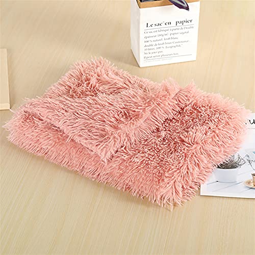 Pet Faux Fur Calming Blanket Soft Dog Cat Protector with Two-Side Fur, Thick Shaggy Bed Throws Pet Blankets Soft Fuzzy Microfibe Cat Throw Bed Couch Washable 22"x14" Inch Coral Pink - color: Coral Pink, size: 22"x14" Inch