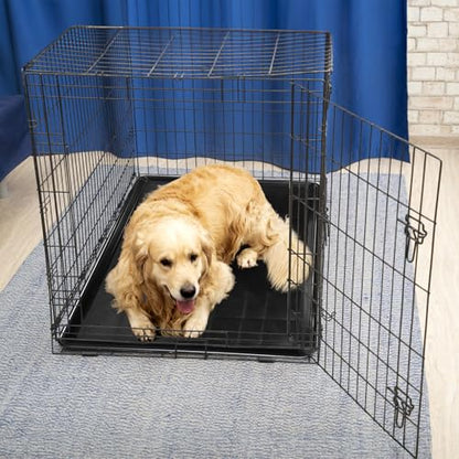 2 Pack Dog Crate Tray, 35.2" L x 23.2" W ChewProof Replacement Pan for Dog Crate, Large Plastic Bottom Pan Liner Drip Trays Pan for Pet Crates Kennels