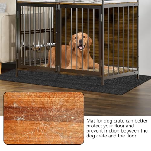 46" X 60" X 0.23'' Mat for Under Dog Crate, Non-Slip Rubber Kennel Mat for Crate to Protect Floors Extra Large Washable Absorbs Urine Dog Playpen Mat (60" X 46")