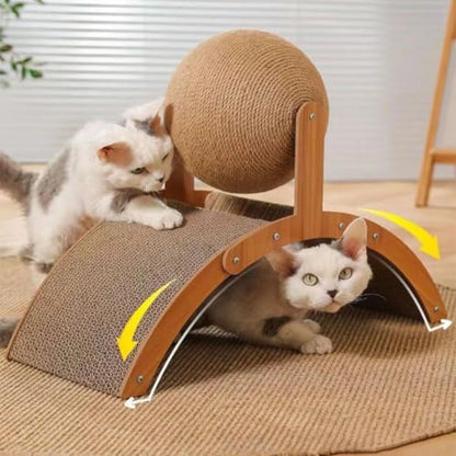 Interactive Cat Scratcher, Cat Scratching Post Design with Arch Bridge Balls-Stylish CatScratching Board, Natural Sisal Scratcher Ball, Fun and Engaging Scratching Post for Exercise - color: 1PCS Small, size: free size