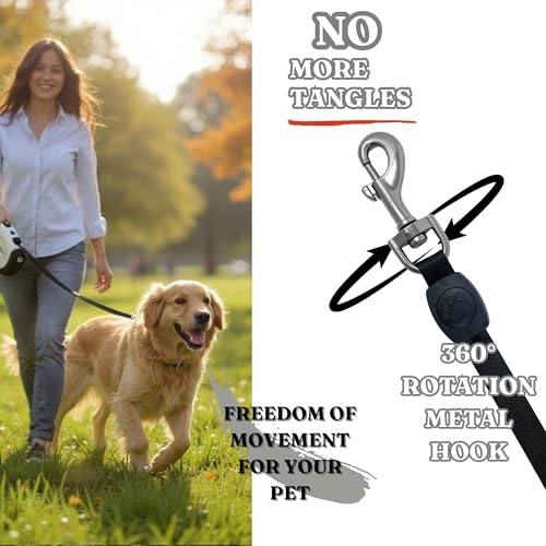 BoldPet® Retractable Dog Leash with LED Flashlight -10 Ft Tangle-Free Long Leash- Anti-Slip Grip - Dog Leash Retractable for Small Dogs up to 44 Lbs- One Handed Brake -Retractable Dog Leash with Light - size: Small