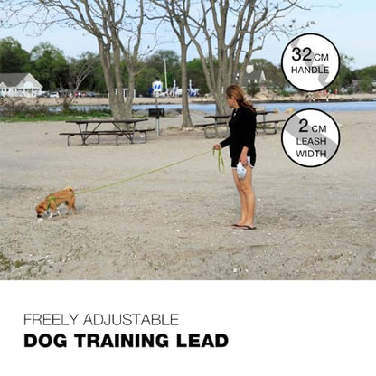 Dog Training Leash 15ft 20ft 30ft 50ft 100 feet - Extra Long Leash for Dogs with Padded Handle for Small Medium & Large Puppy Breed, Outdoor obedience, Agility Nylon Recall line Lead