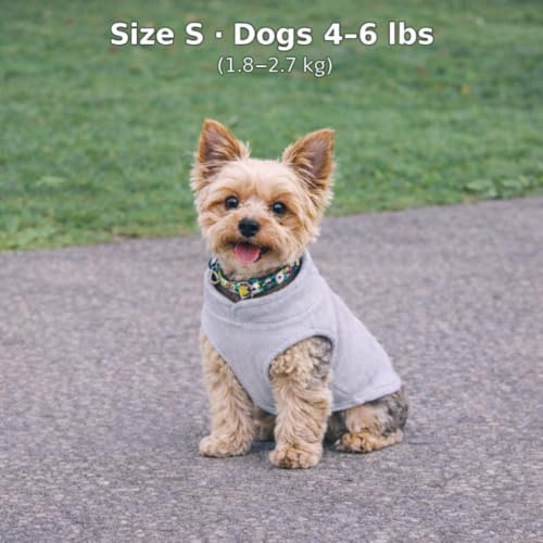 JACKO & CO - Fleece Vest Dog Sweater with Leash Ring - Soft, Warm & Lightweight Pullover Coat for Small & Medium Dogs, Puppies & Cats - Cozy Fall/Winter/Spring Pet Jacket (Grey, Small 4-6lbs) - color: Grey, size: S (4-6lbs)