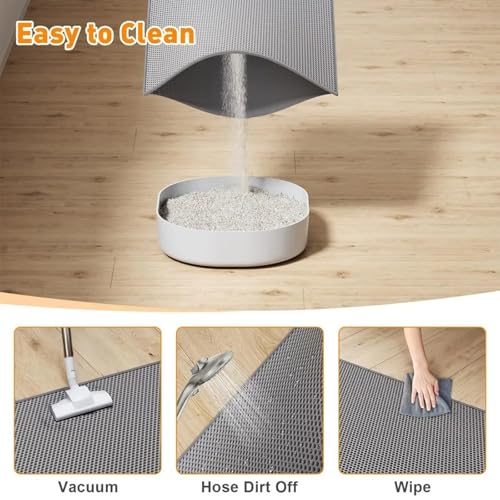 Double-Layer Cat Litter Mat, Extra Large Anti-Tracking Trapping Mat,Waterproof Non-Slip for Single/Multi-Cat Households - Keep Floors Clean(17.72x23.62Inch)