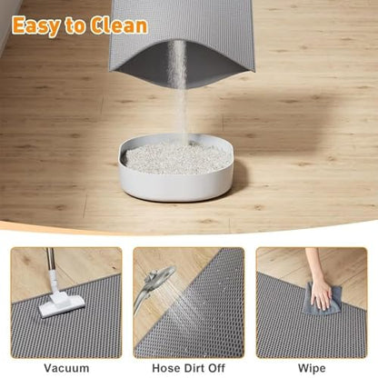 Double-Layer Cat Litter Mat, Extra Large Anti-Tracking Trapping Mat,Waterproof Non-Slip for Single/Multi-Cat Households - Keep Floors Clean(17.72x23.62Inch)