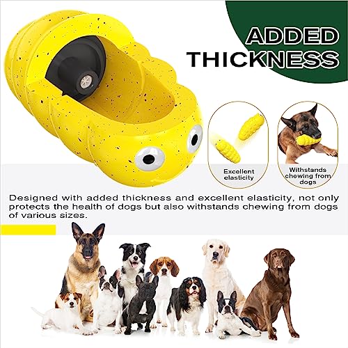 Dog Chew Toys, Squeaky Interactive, for Aggressive Chewers, TPR Rubber, Tough and Durable (Yellow) - color: Yellow