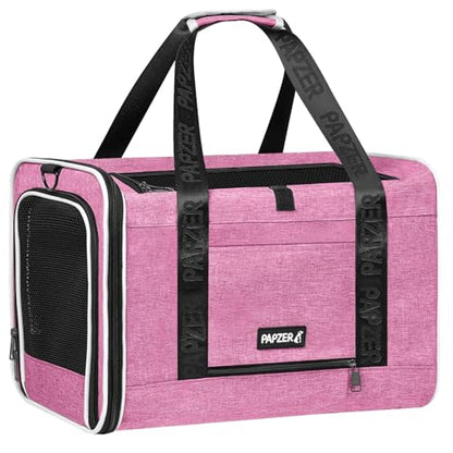 Top Loading Medium Cat Carrier with Privacy Protection for Nervous Pet, Soft-Sided Small Puppy Travel Crate Vet Visit, Kitty Cage Kennel Bag Suitcase Luggage Sleeve, 18x11x11 Inch Pink - color: Pink