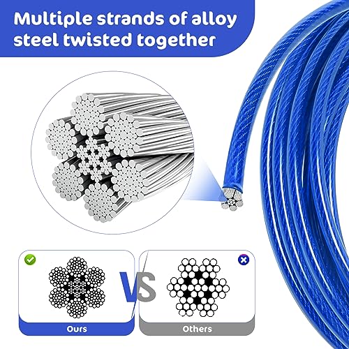 Relux Dog Tie Out Cable and Stake,16 Inch Heavy Duty Dog Anchor Spiral Stake for Small to Medium Dogs (Blue-16FT 2Pack) - color: Blue-16FT 2Pack