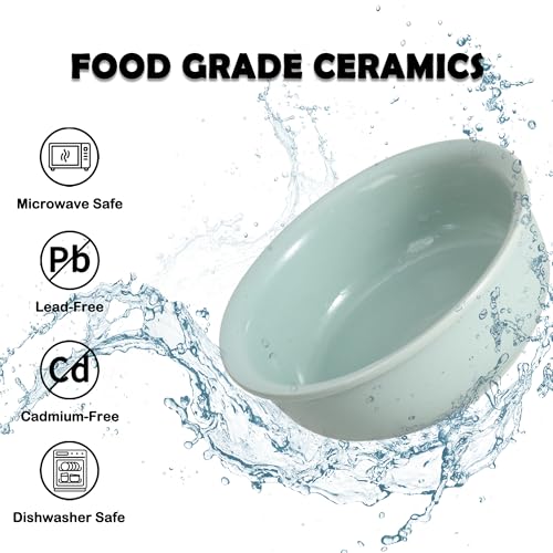 Ceramic Elevated Dog Bowl Set - Double Dog Food and Water Bowls with Metal Stand - Raised Pet Dishes for Puppies and Cats - 2 Cups - 12.5 fl oz - Green - color: Green, size: S-200ml