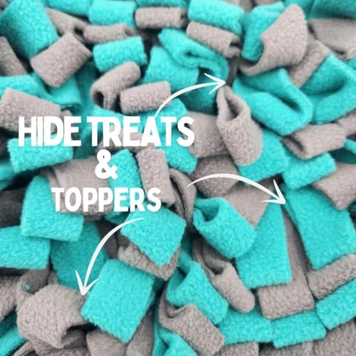 Snuffle Mat for Dogs, Boredom Buster Interactive Puzzle Feeding Mat, Encourages Natural Foraging Skills and Stress Relief Small/Medium/Large Dogs (Gray and Teal) - color: Gray and Teal