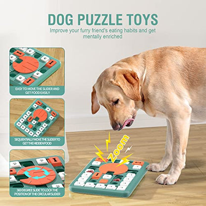 FOXMM Dog Puzzle Toys,Interactive Treat Puzzle Dog Toy for IQ Training & Mental Stimulating,Treat Puzzle Dispensing with Squeaky Design for Large Medium Smart Dogs - style: L-Level 4