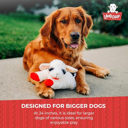 Multipet Lamb Chop Dog Plush Toy - Squeaky Toy for All Dogs - Extra Soft Plush - Stuffed Animal for Cuddling & Playing - Jumbo (24", Cream) - size: 24" Jumbo, style: White