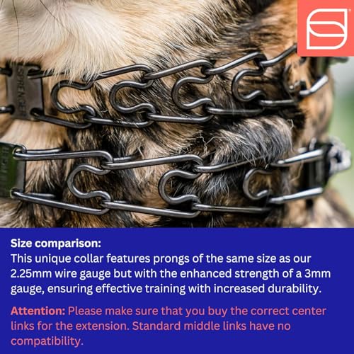 Herm Sprenger Black Stainless Steel Dog Collar with Short Links and Quick Release ClicLock Buckle Made in Germany (20in x 3.0mm (Neck Size up to 16-17in) - color: Black Stainless Steel, size: 3.0 mm x 16-17 in Neck Size; 20 in Chain Length