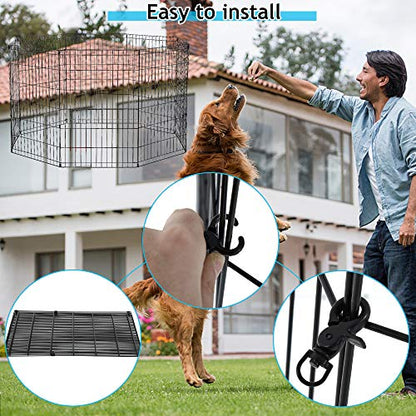 Dkeli Pet Playpen, 8 Panel Metal Portable Foldable Indoor Outdoor Cat Puppy Exercise Pen Folding Animal Wire Yard Dog Fence Crate Kennel for Small Medium Large Dog - size: 36"x8 Panels