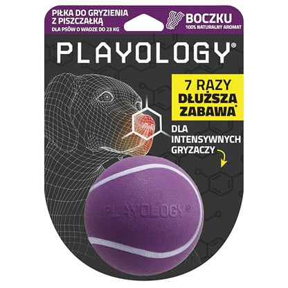 Playology Dog Toys | Squeaky Chew Ball - Bouncy Durable Floating Fetch Ball for Dogs | Medium Bacon Scented Toy - Easy to Clean and Made from Non Toxic Materials - size: Medium, style: Bacon