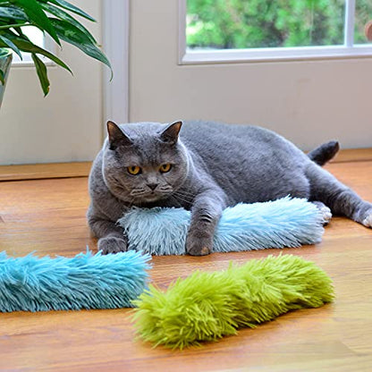 Youngever 3 Pack Cat Kicker Toys, Interactive Kitty Kick Stick for Cats, Puppies, and Kittens (Plush Fabric)