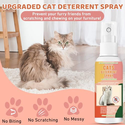 Tetra Cat Deterrent Spray, Natural No Scratch Spray for Cats Keep Off Cats and Kittens Scratching Furniture, Sofas, Rugs, Curtains, Plants, Safe & Effective, 100ml - color: deep pink