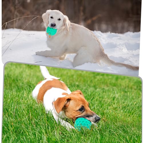 Squeaky Dog Toys for Aggressive Chewers, Indestructible Dog Balls for Aggressive Chewers, Blue Green Squeaky Balls for Dogs - color: Cyan