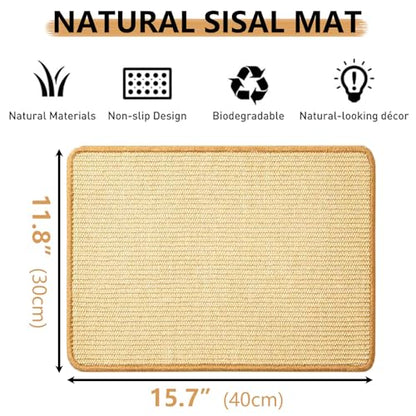 Oncpcare 2PCS Rabbit Scratch Mat Natural Bunny Scratching Pad Claws and Teeth Care Rabbit Mats for Cages Chew Toys for Bunny Pet Cage Bedding for Biting Sleeping Nesting, 16x12 - size: 16"x12"