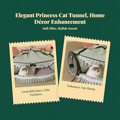 Baoblaze Cat Tunnel Bed Interactive Toy Playground Kitten Training with Removable Mat Hideout for Indoor Small Animals Pets Dogs Rabbit, Green - color: Green
