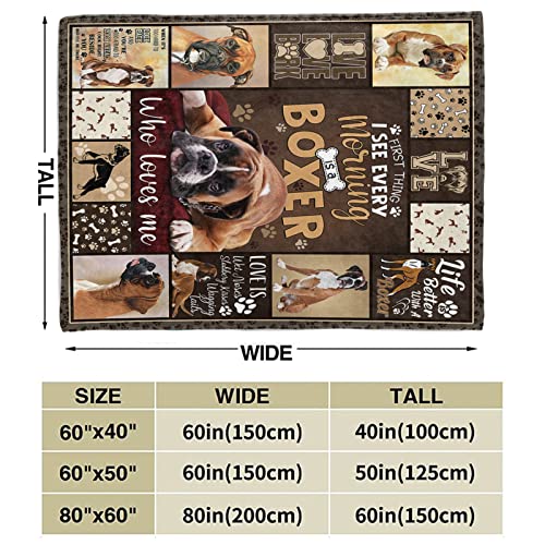 Tupmnbry Boxer Dog Blanket Cute Puppy Throw Blanket Super Soft Flannel Throw Blanket Lightweight Fluffy Plush Fuzzy Bed Blanket for Cute Pet 50"X60" - color: Boxer, size: 50"X60"