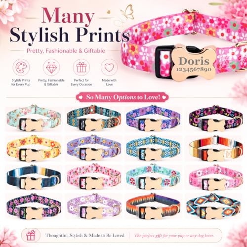Custom Dog Collar with Engraved Name & Phone Number, Personalized Anti-Lost Pet Collar, Adjustable Durable Soft Collar for X-Small Small Medium Large X-Large Dogs, Outdoor Walking Training Daily Wear - color: New bone buckle