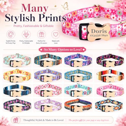 Custom Dog Collar with Engraved Name & Phone Number, Personalized Anti-Lost Pet Collar, Adjustable Durable Soft Collar for X-Small Small Medium Large X-Large Dogs, Outdoor Walking Training Daily Wear - color: New bone buckle