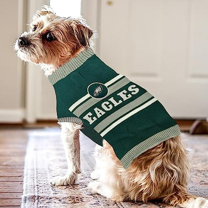 NFL Philadelphia Eagles Dog Sweater, Size Medium. Warm and Cozy Knit Pet Sweater with NFL Team Logo, Best Puppy Sweater for Large and Small Dogs - color: Philadelphia Eagles, size: Medium