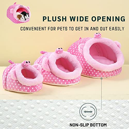 Animal Bed Guinea Pig Accessories Cage Habitat Toy Hideout House Washable(L,Pig) - color: 2-Pig, size: L