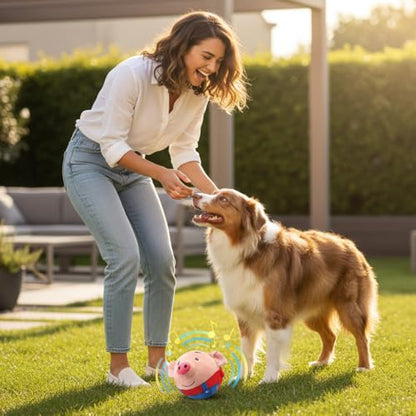 Interactive Dog Toys, 2026 New Active Moving Squeaky Dog Ball with Talking Sound, Rechargeable Washable Plush Toy (Rabbit) - color: Rabbit
