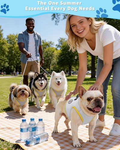 Dog Cooling Vest with Instant Chill-Heat Reflective Mesh Evaporative Dog Cooling Shirt,Adjustable Quick Release Cooling Harness for Dogs for Summer Walking,Hiking & Hot Weather (X-Large) - size: X-Large（Chest Girth 22-26‘’）