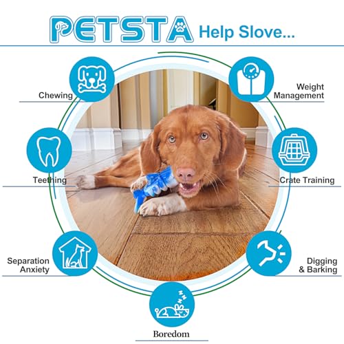 PETSTA Dog Chew Toys for Aggressive Chewers, Durable Toys for Large Dogs, Heavy Duty Indestructible Large Dog Toys, Tough Dog Toys for Medium/Large Dogs Breed - color: BlueFish