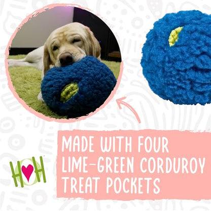 HuggleSnuffles HuggleFleece Treat Dispensing Ball - Interactive Enrichment Toys for Dogs, Dog Treat Dispenser Puzzle for Mental Stimulation & Boredom, Puppy Feeder Games to Keep Them Busy - Small (5") - size: Small, style: Treat Dispensing Ball