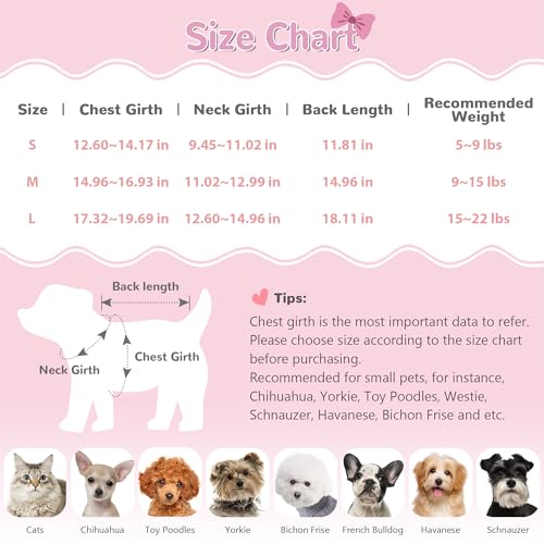 Valentines Bowknot Dog Sweater Dress for Small Dogs Girl, Stretchy Pet Sweaters Pullover Coats, Fall Winter Warm Dog Turtleneck Sweater (Pink, L) - color: Pink, size: Large (15-22lbs)