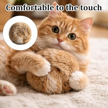 6 PCS Fake Rabbit Fur Ball Cat, Catnip Ball for Indoor Cats, Fake Rabbit Fur Balls for Stimulating Hunting Instincts and Interactive Bonding Play, Set of 3.15 Inch Balls