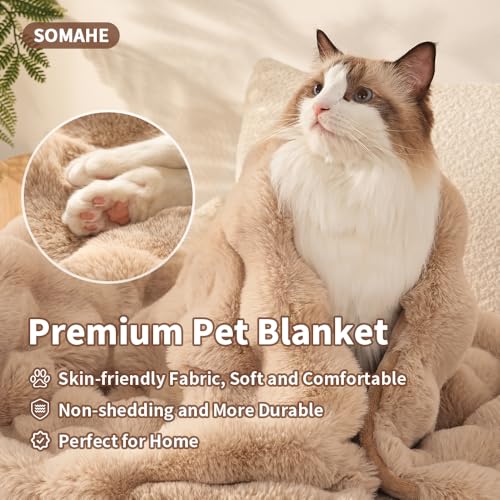 Pet Blanket, Reversible Sherpa & Bubble Fleece Pet Throw, Ultra-Soft Plush for Cats & Small Dogs, Machine Washable, Anti-Static, Warm & Cozy,28"×22" Inch Coffee - color: Coffee, size: 28"L x 22"W Inches