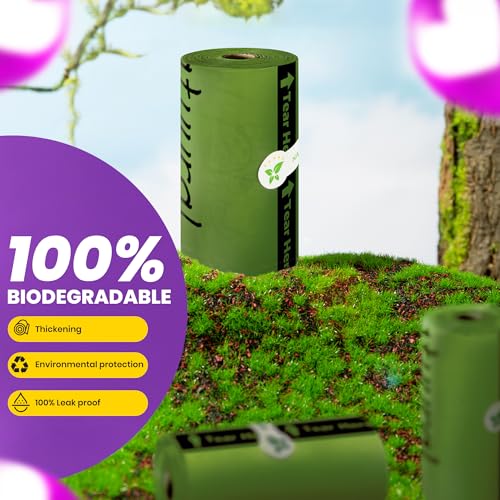 Dog Poop Bags-150 Counts with Holder (10 Rolls), Biodegradable Poop Bags, Eco-friendly and Easy to Open, Thick Dog Waste Bags (Green) - color: Green, size: 1 Count (Pack of 150)