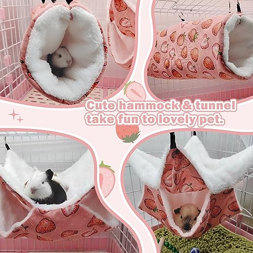 EAEDMY Rat Ferret Hammock Toys Cage Accessories, Guinea Pig Hideout Tunnel, Warm Bed for Rat Ferret Guinea Pig Sleep Hide and Play (4.Hammock) - color: 4.Hammock