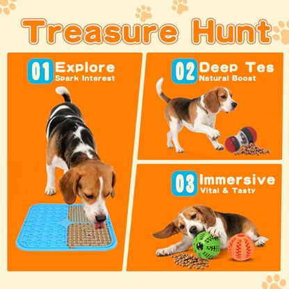 9-in-1 Interactive Dog Toys Set: Mental Stimulation Puzzle, Treat Dispenser Ball & Chew Toys，Lick Mat – Boredom Buster Combo to Keep Small, Medium Dogs Busy & Engaged