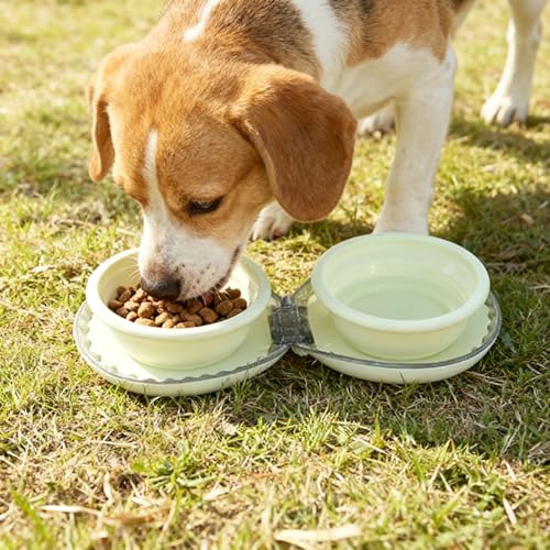 Zegcohjave Collapsible Dog Bowls,Travel Dog Bowl, Dog Water Bowl,Cat Bowl,Portable Pet Bowl, Suitable for Travel, Camping, and Hiking(Light Yellow) - color: light yellow