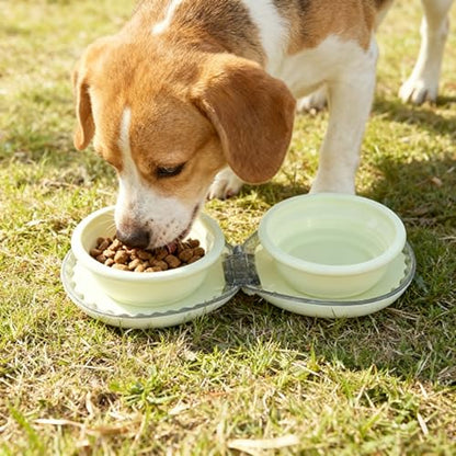 Zegcohjave Collapsible Dog Bowls,Travel Dog Bowl, Dog Water Bowl,Cat Bowl,Portable Pet Bowl, Suitable for Travel, Camping, and Hiking(Light Yellow) - color: light yellow