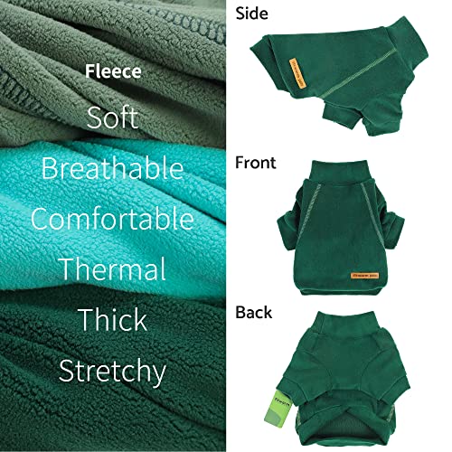 Fitwarm 3 Pack Fleece Dog Sweater, Turtleneck Dog Sweatshirt, Dog Winter Clothes for Small Dogs Boy Girl, Pet Pullover Jumper, Cat Apparel, Dark Green, Teal Green, Olive Green, Small - color: Dark Green-Aqua Green-Bean Green, size: Small