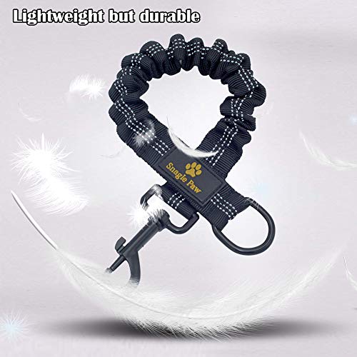 Bungee Dog Leash Extension Attachment, 18” Shock Absorbing Lead Extension Absorber, Prevent Injury on Arm and Shoulder & Save Dogs from Getting Hurt, Great for Bicycle, Running, Walking - color: Black