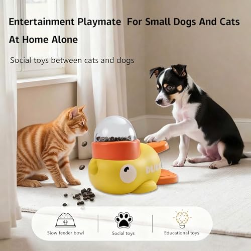 Duck Treat Dispenser for Dogs to Train Problem-Solving Skills,Dog Slow Feeder Puzzle Toy Prevents Bloating, Interactive Treat Dispensing Toy for Small Cats,Dogs,Other Pets