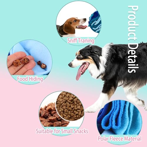 Dog Snuffle Ball, Dog Treat Toys Interactive Sniff Ball, Dog Enrichment Snuffle Ball Dog Puzzle Feeder for Exercise,Sniff Training& Slow Feeding (Blue, 15cm) - color: Blue
