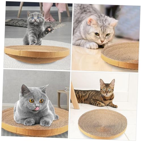 KALLORY 2pcs Replacement Cat Scratcher Pads Corrugated Cardboard Sturdy Wear-Resistant Floor Scratching Board for Indoor Cats Kitten Play and Furniture Protection