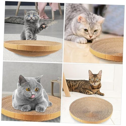 KALLORY 2pcs Replacement Cat Scratcher Pads Corrugated Cardboard Sturdy Wear-Resistant Floor Scratching Board for Indoor Cats Kitten Play and Furniture Protection