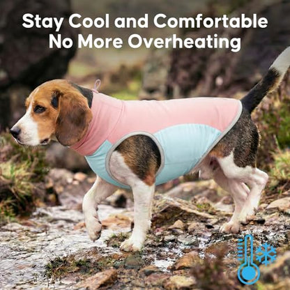 KYEESE Dog Cooling Vest, Breathable Dog T Shirt for Medium Large Dogs Girl, Soft Sun Protection Reflective Tank Top with Cooling Insert Pad, Lightweight Sleeveless Summer Dogs Clothes, Pink, 2XL - color: Pink, size: XX-Large (32-55lbs)