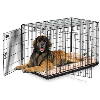 Precision Pet Products Two Door Great Crate Wire Dog Crate, 48 Inch, For Pets 90-125 lbs, With 5-Point Locking System - size: 48.0"L x 30.0"W x 32.0"H